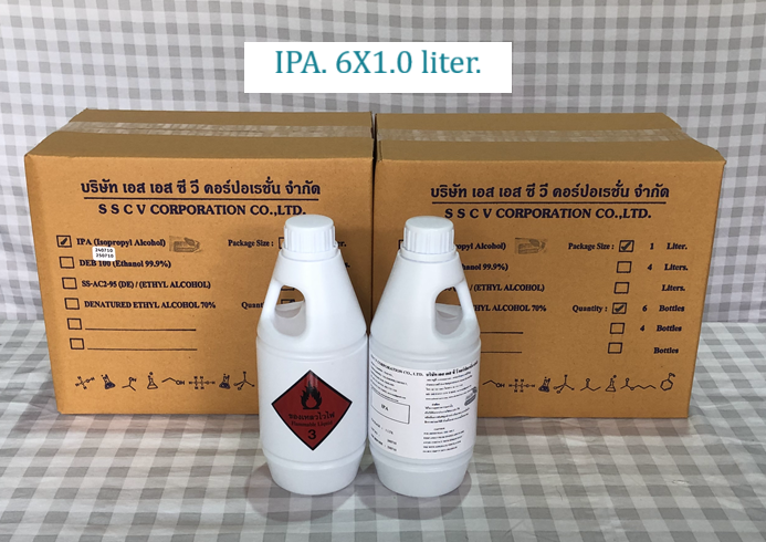 IPA ไอพีเอ Isopropyl 6x1.0 liter(6-Bottles).
