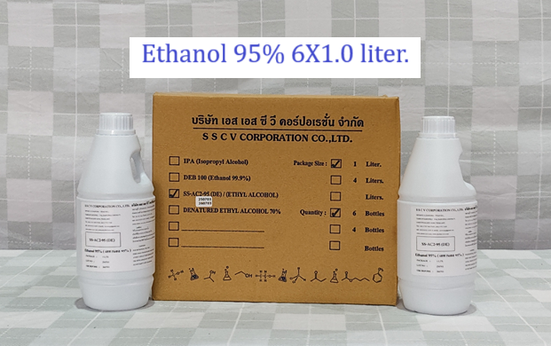 Ethanol 95% 6X1 liter. เอทานอล 95